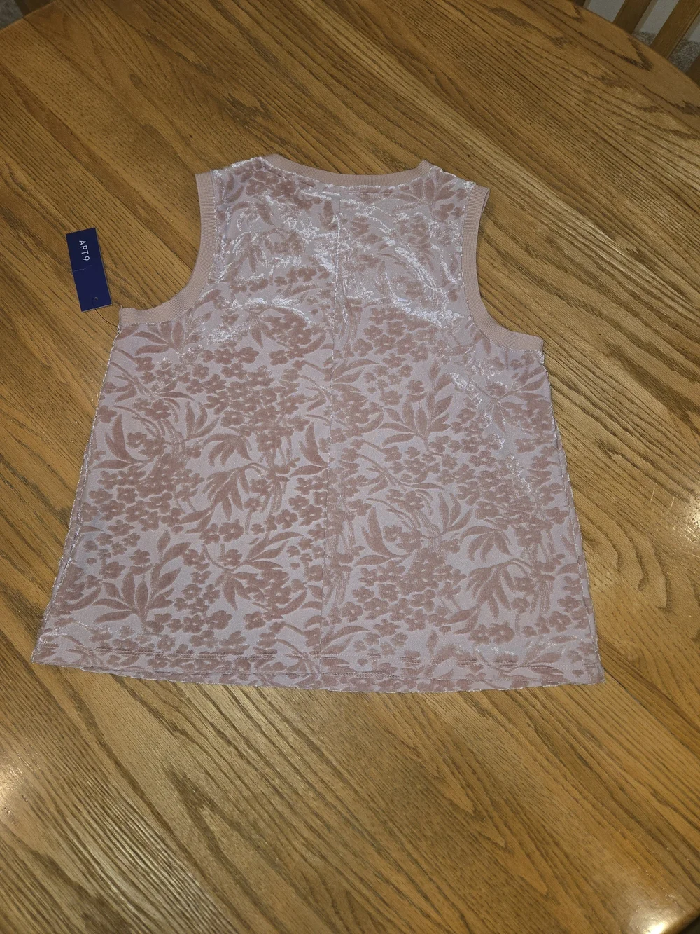 Apt. 9 Blush Pink Floral Burnout Sleeveless Top Feminine Cottage Core